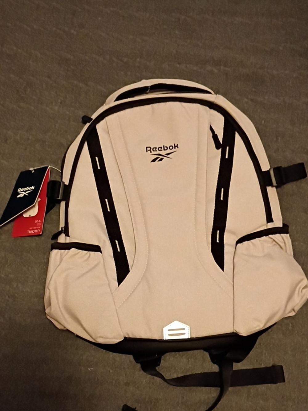 Reebok Kids Beige Backpack with Black Accents